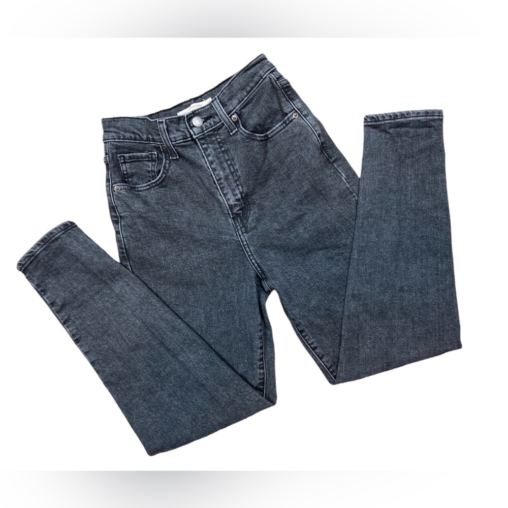 Levi's jeans High Waisted Taper women's 25 black denim mom jean